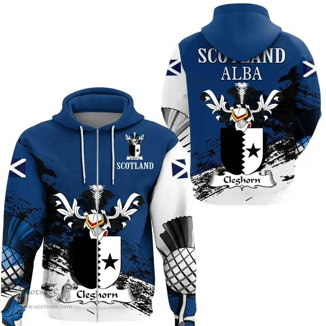 Scottish Cleghorn Clan Scottish Family Crest Scotland Alba Thistle Hoodie