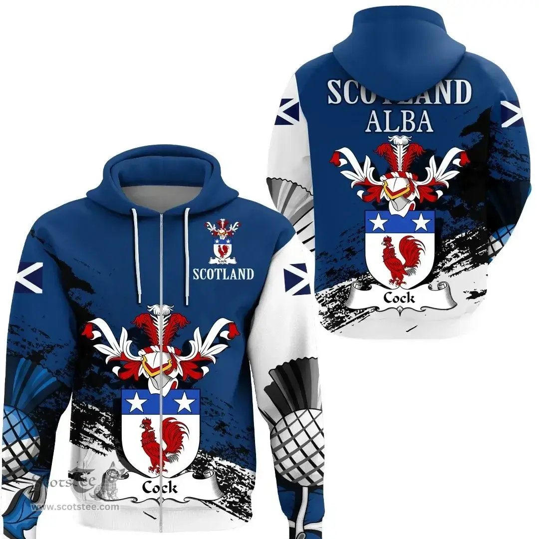 Scottish Cock Clan Scottish Family Crest Scotland Alba Thistle Hoodie