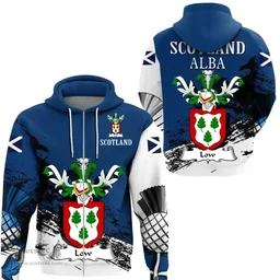 Scottish Low Clan Scottish Family Crest Scotland Alba Thistle Hoodie