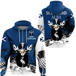 Scottish Heron Clan Scottish Family Crest Scotland Alba Thistle Hoodie