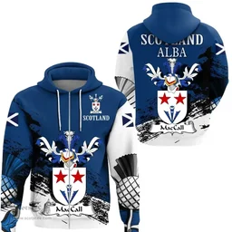 Scottish MacCall or MacColl Clan Scottish Family Crest Scotland Alba Thistle Hoodie