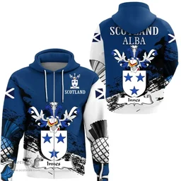 Scottish Innes Clan Scottish Family Crest Scotland Alba Thistle Hoodie