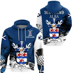 Scottish Milliken Clan Scottish Family Crest Scotland Alba Thistle Hoodie