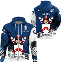 Scottish Langlands Clan Scottish Family Crest Scotland Alba Thistle Hoodie