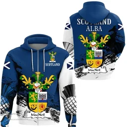 Scottish MacNeil or MacNeill Clan Scottish Family Crest Scotland Alba Thistle Hoodie