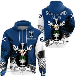 Scottish Laurie or Lawrie Clan Scottish Family Crest Scotland Alba Thistle Hoodie