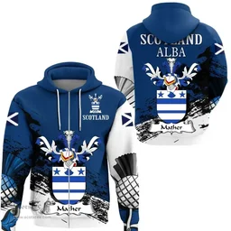 Scottish Mather or Madder Clan Scottish Family Crest Scotland Alba Thistle Hoodie