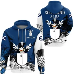 Scottish MacLaurin or McLaurin Clan Scottish Family Crest Scotland Alba Thistle Hoodie