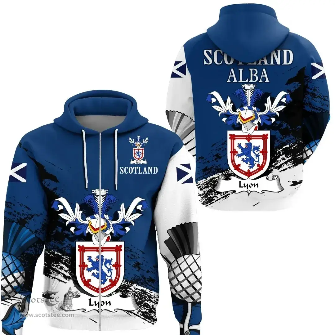 Scottish Lyon Clan Scottish Family Crest Scotland Alba Thistle Hoodie