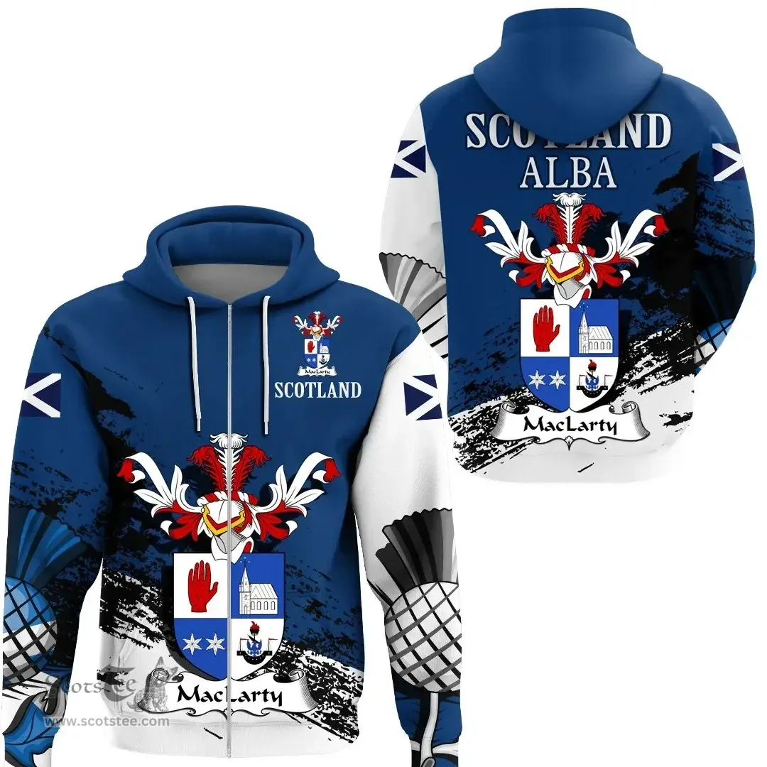 Scottish MacLarty Clan Scottish Family Crest Scotland Alba Thistle Hoodie