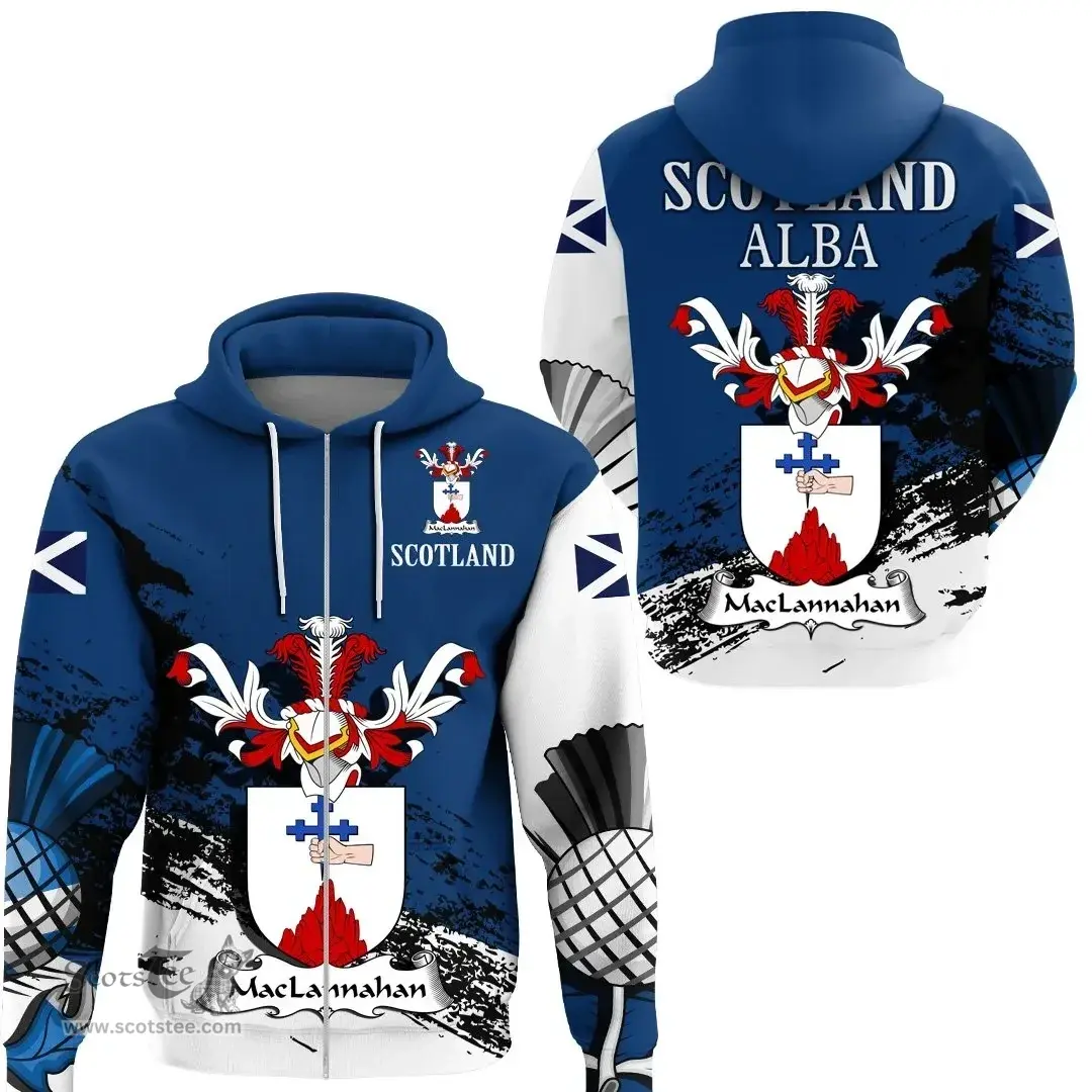 Scottish MacLannahan Clan Scottish Family Crest Scotland Alba Thistle Hoodie