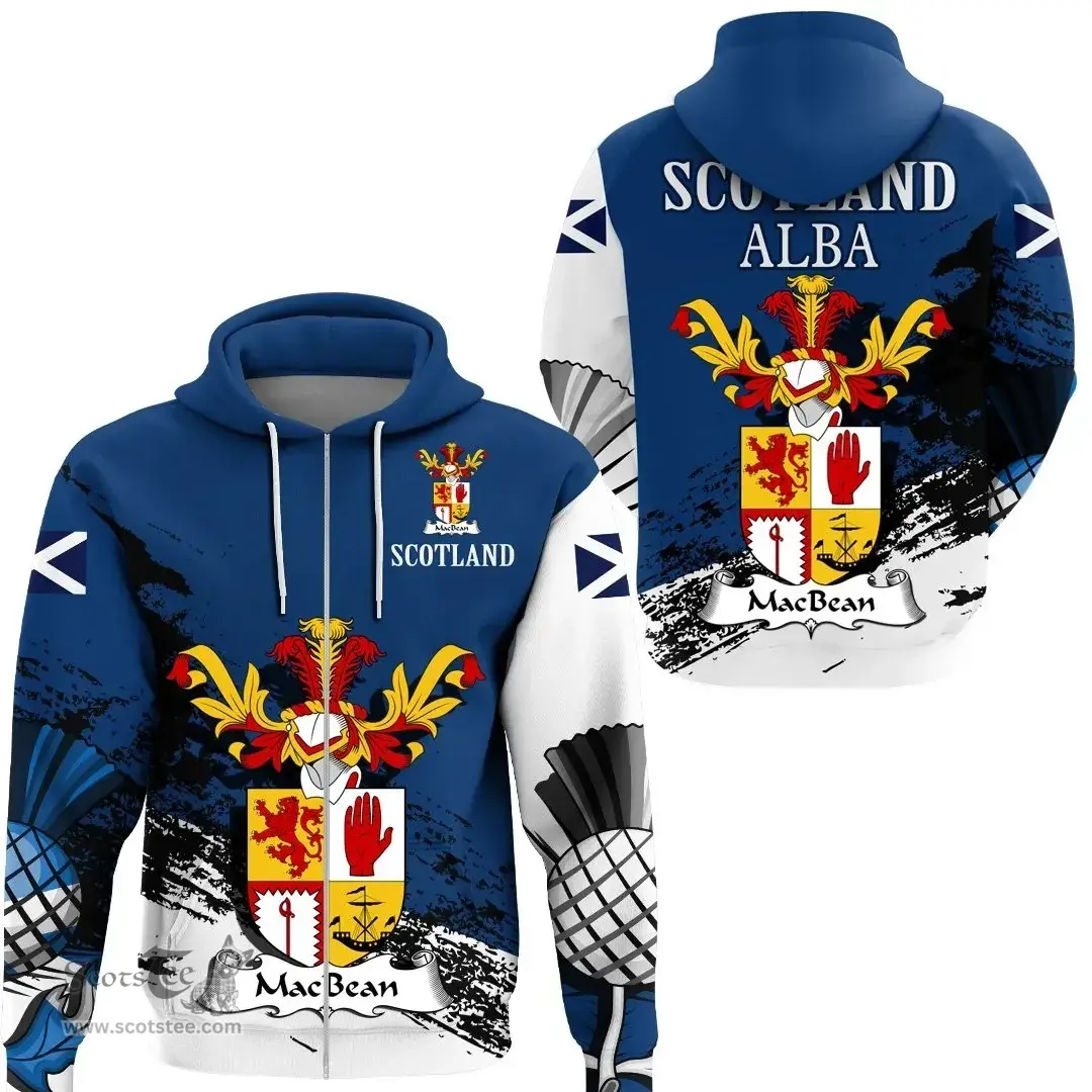 Scottish MacBean Clan Scottish Family Crest Scotland Alba Thistle Hoodie