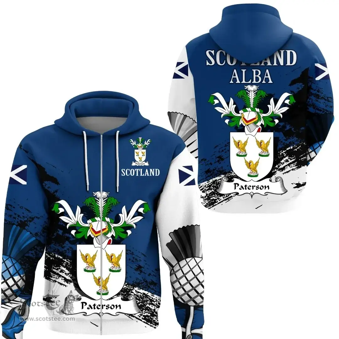 Scottish Paterson Clan Scottish Family Crest Scotland Alba Thistle Hoodie