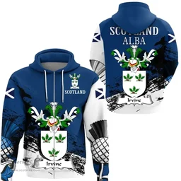 Scottish Irvine Clan Scottish Family Crest Scotland Alba Thistle Hoodie