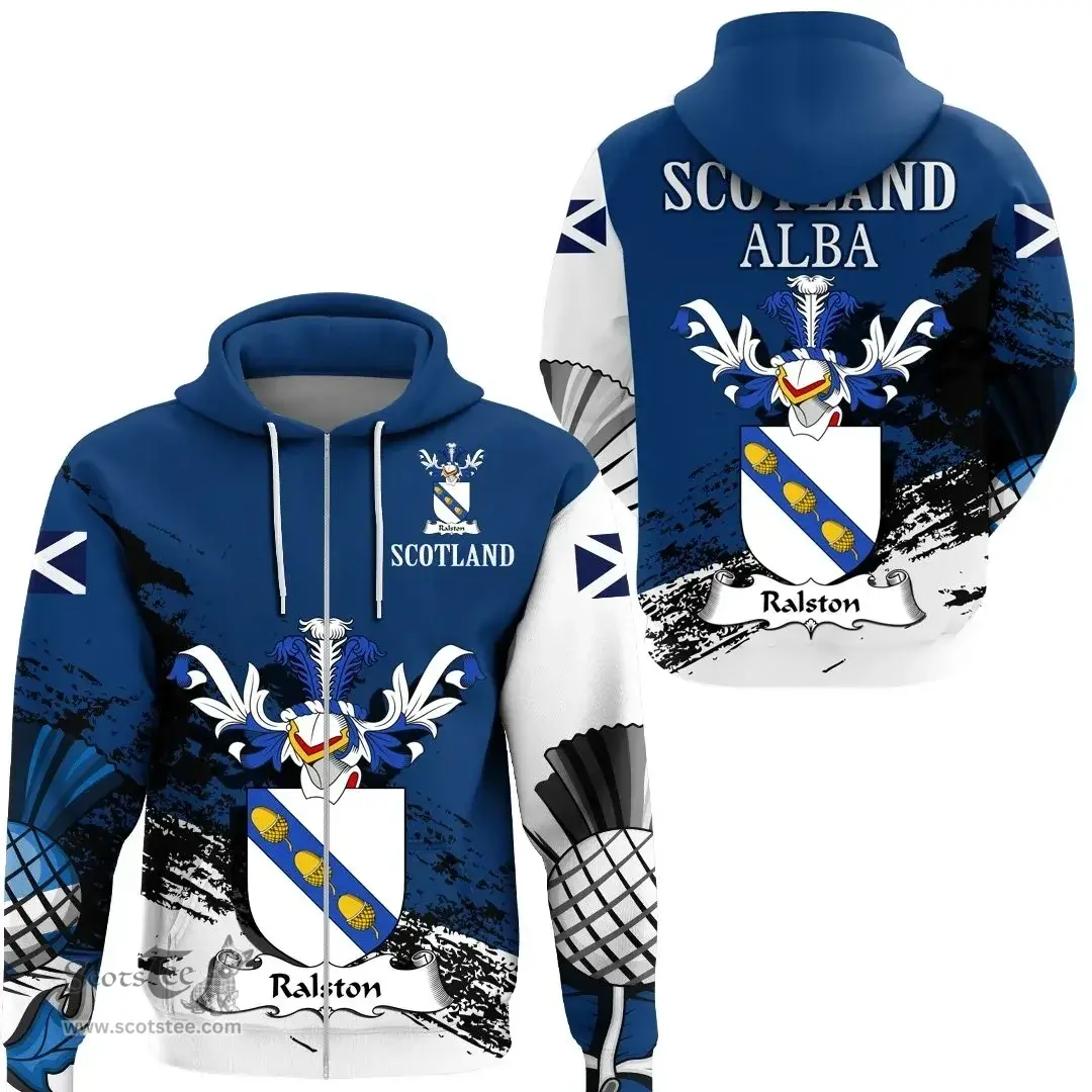 Scottish Ralston Clan Scottish Family Crest Scotland Alba Thistle Hoodie