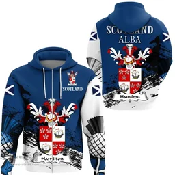 Scottish Hamilton II Clan Scottish Family Crest Scotland Alba Thistle Hoodie
