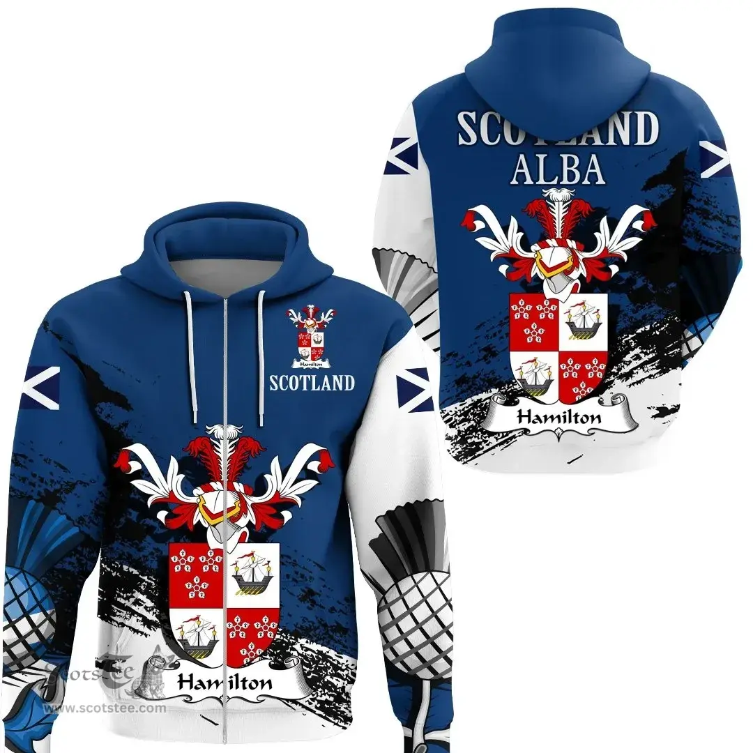 Scottish Hamilton II Clan Scottish Family Crest Scotland Alba Thistle Hoodie
