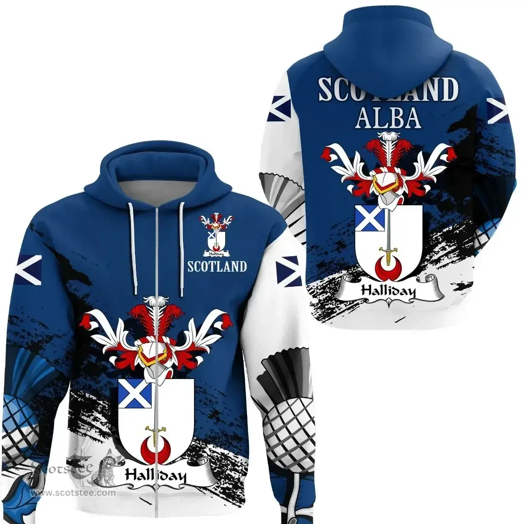 Scottish Halliday Clan Scottish Family Crest Scotland Alba Thistle Hoodie