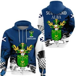 Scottish Peter Clan Scottish Family Crest Scotland Alba Thistle Hoodie