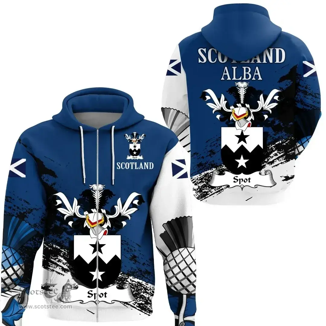 Scottish Spot Clan Scottish Family Crest Scotland Alba Thistle Hoodie