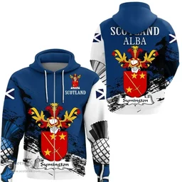 Scottish Symington Clan Scottish Family Crest Scotland Alba Thistle Hoodie