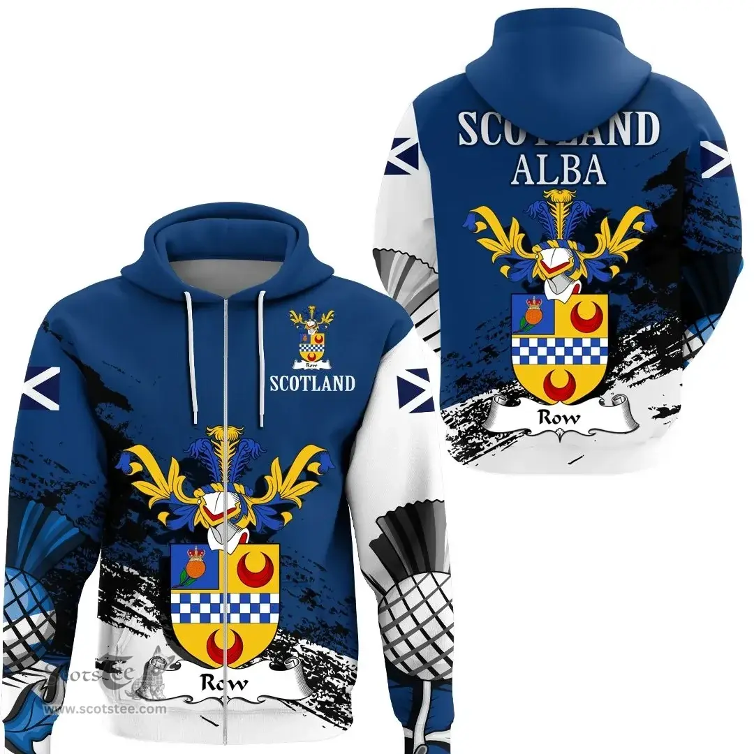 Scottish Row Clan Scottish Family Crest Scotland Alba Thistle Hoodie
