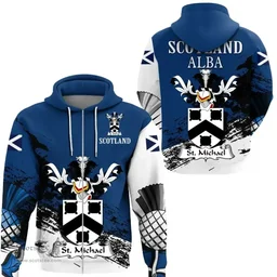 Scottish St. Michael Clan Scottish Family Crest Scotland Alba Thistle Hoodie