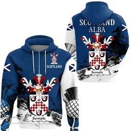 Scottish Semple Clan Scottish Family Crest Scotland Alba Thistle Hoodie