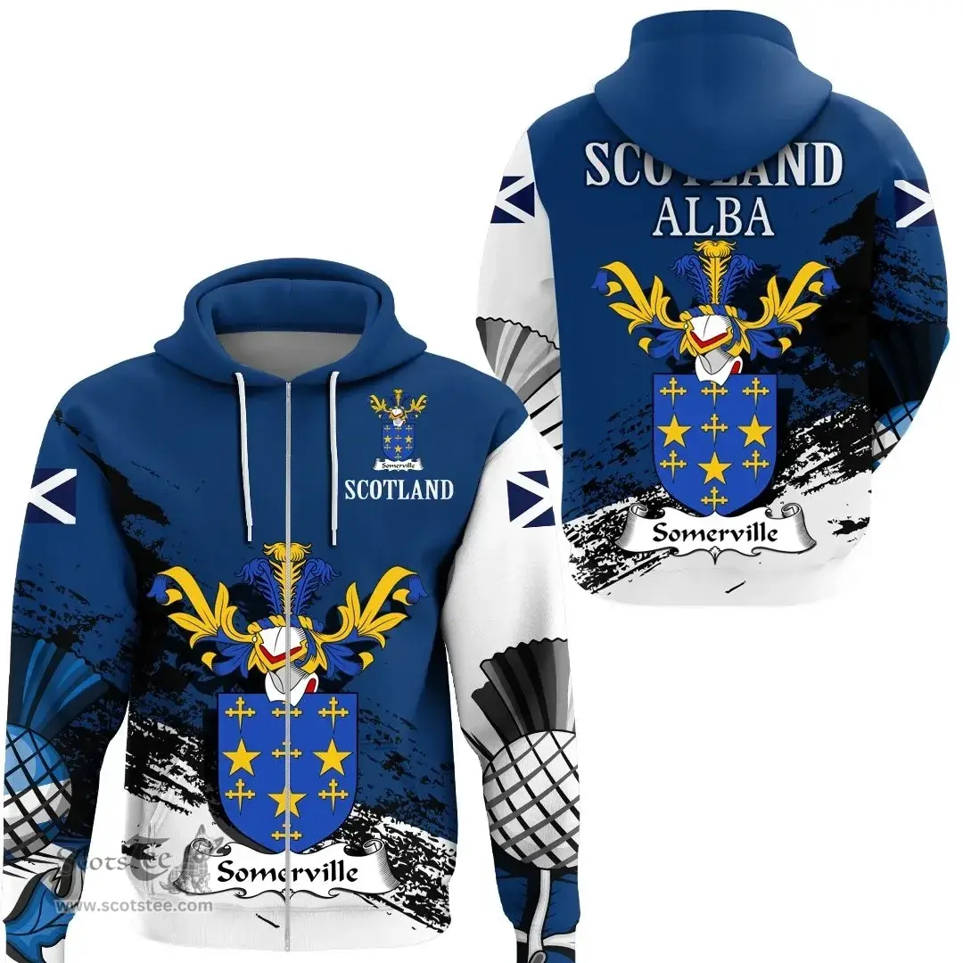 Scottish Somerville Clan Scottish Family Crest Scotland Alba Thistle Hoodie