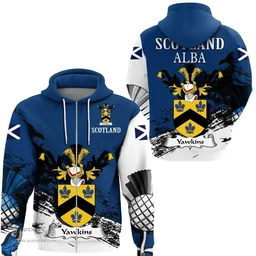 Scottish Yawkins Clan Scottish Family Crest Scotland Alba Thistle Hoodie