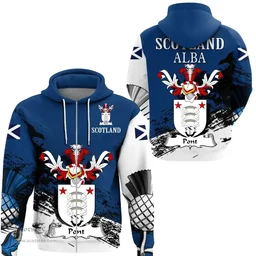 Scottish Pont Clan Scottish Family Crest Scotland Alba Thistle Hoodie