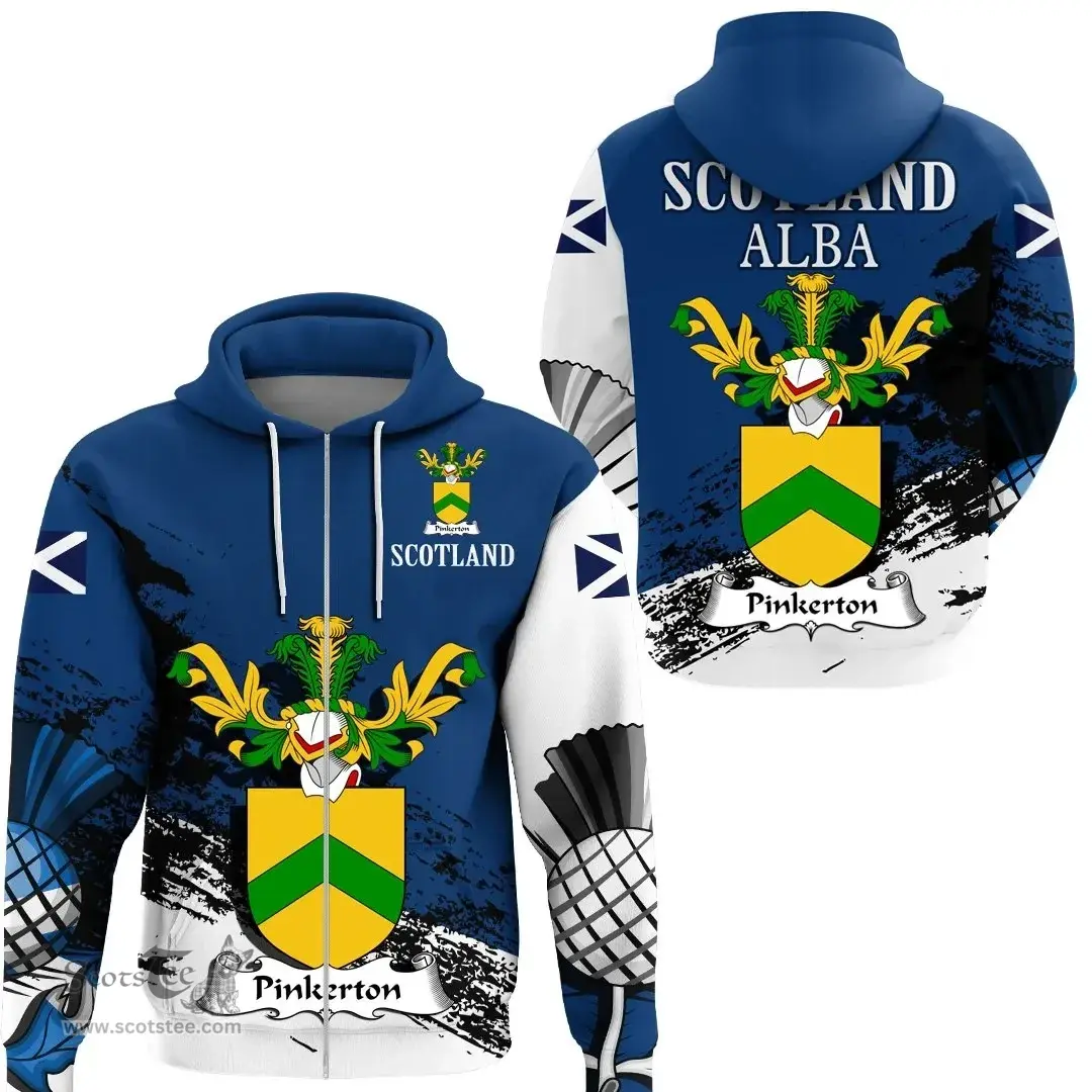 Scottish Pinkerton Clan Scottish Family Crest Scotland Alba Thistle Hoodie