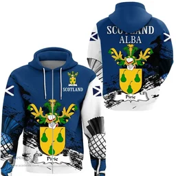 Scottish Pirie Clan Scottish Family Crest Scotland Alba Thistle Hoodie