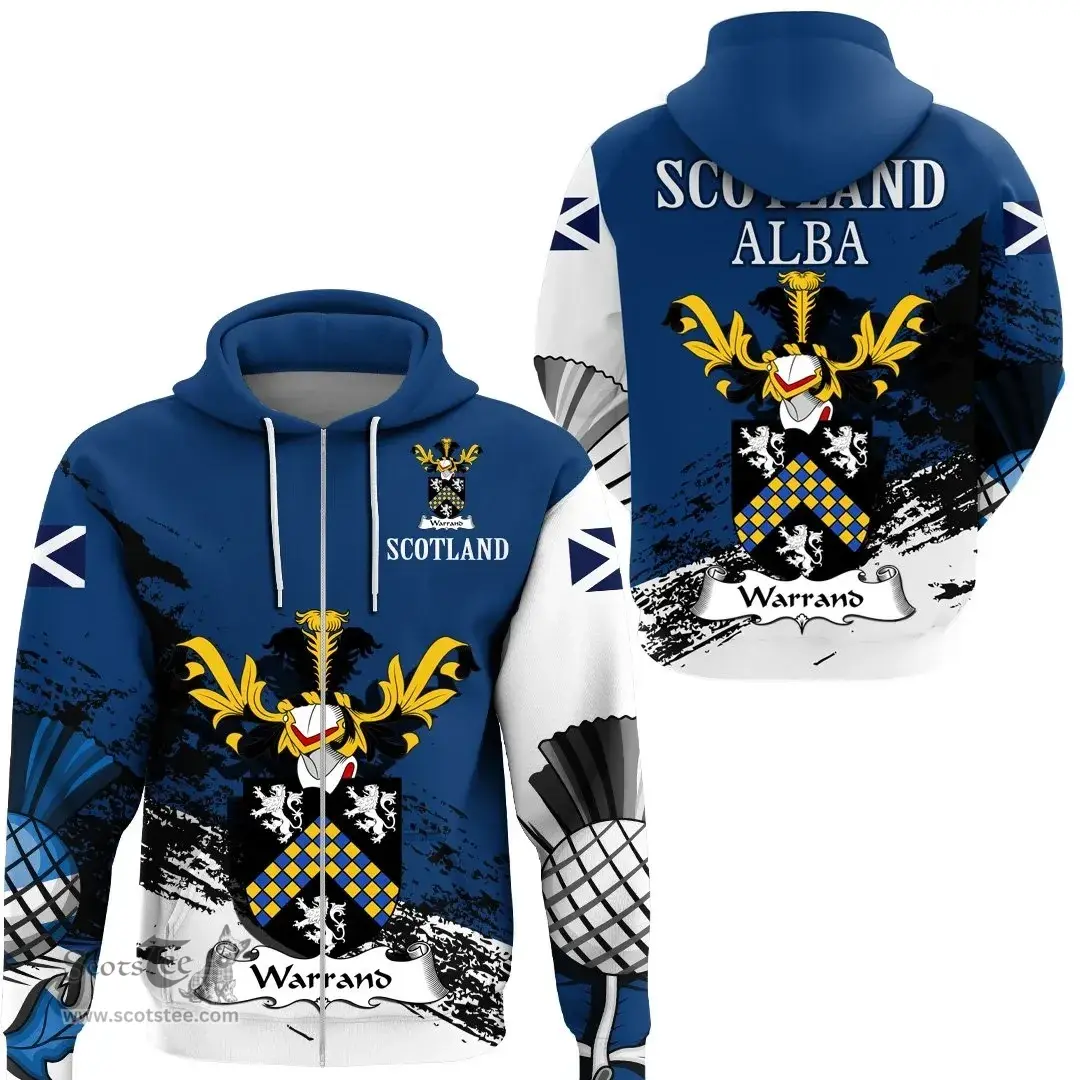 Scottish Warrand Clan Scottish Family Crest Scotland Alba Thistle Hoodie