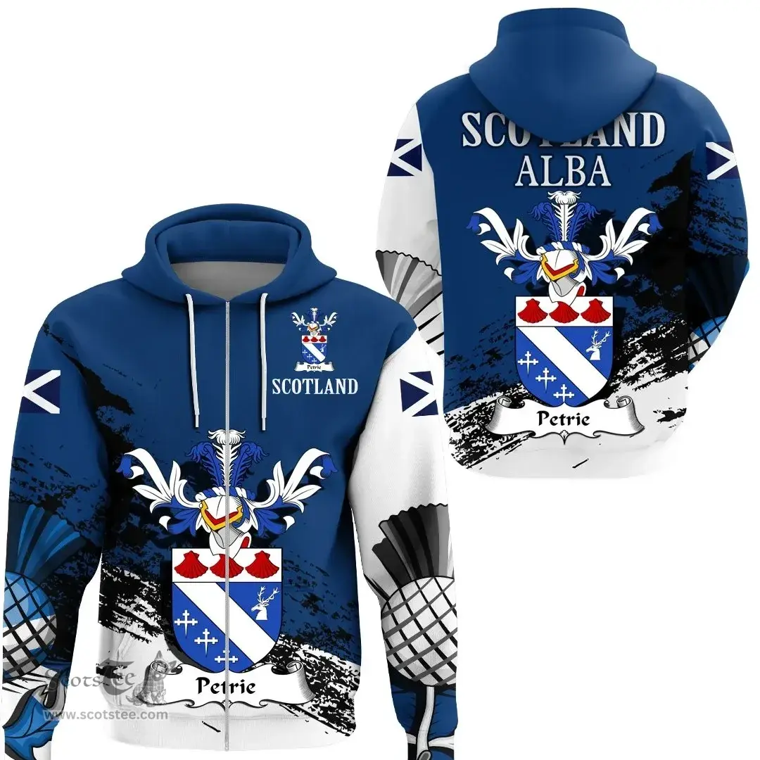 Scottish Petrie Clan Scottish Family Crest Scotland Alba Thistle Hoodie