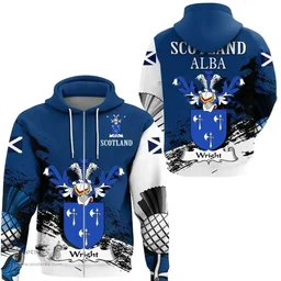 Scottish Wright Clan Scottish Family Crest Scotland Alba Thistle Hoodie