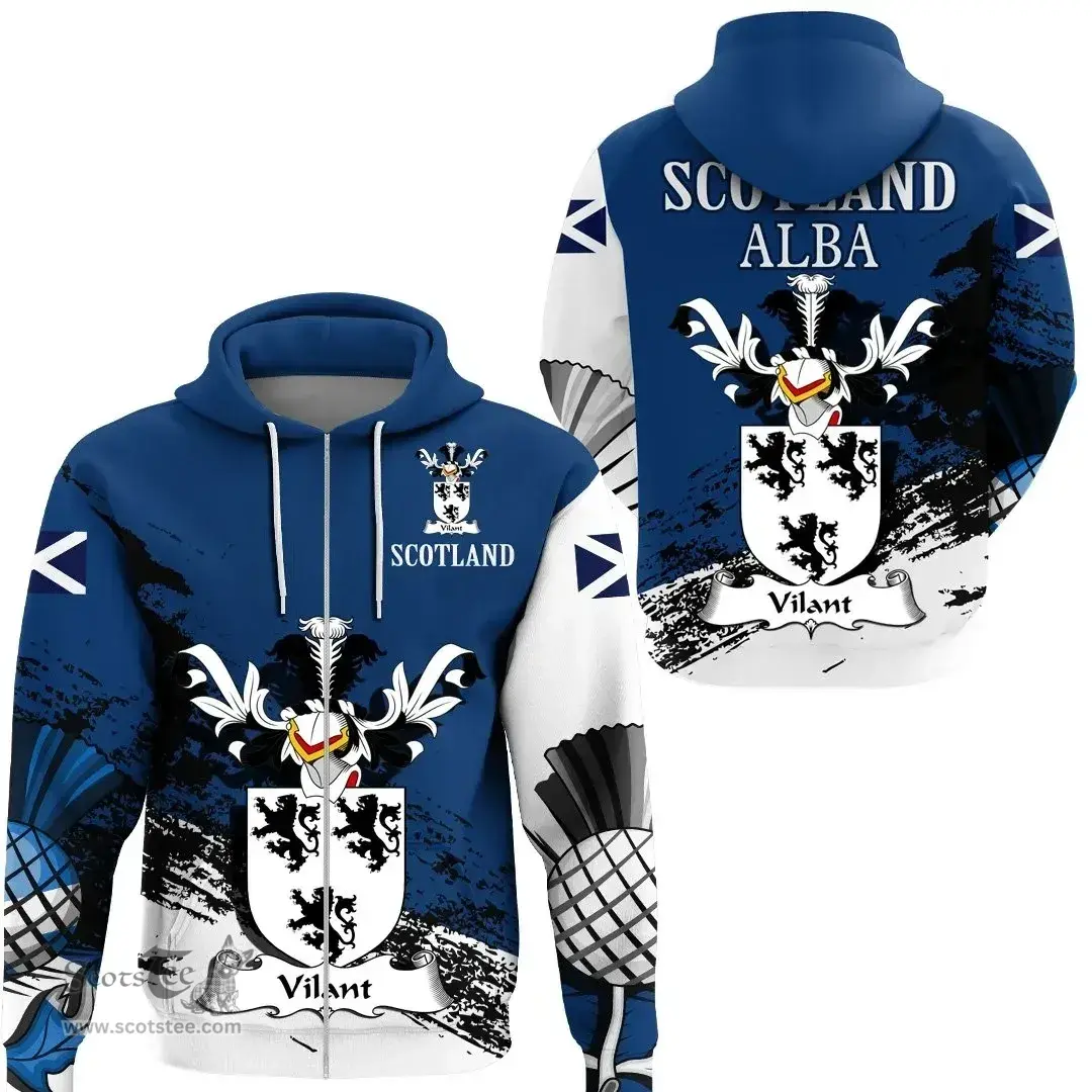 Scottish Vilant Clan Scottish Family Crest Scotland Alba Thistle Hoodie