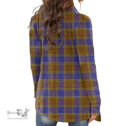 Scottish Balfour Modern Clan Tartan Crest Womens Cardigan Long Sleeve