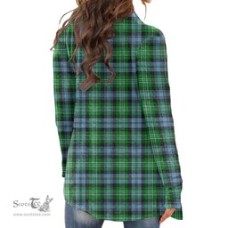 Scottish Arbuthnot Ancient Clan Tartan Crest Womens Cardigan Long Sleeve