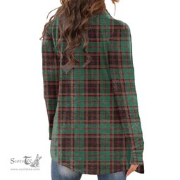 Scottish Buchan Ancient Clan Tartan Crest Womens Cardigan Long Sleeve