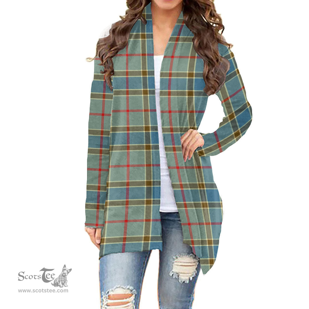 Scottish Balfour Blue Clan Tartan Womens Cardigan Long Sleeve