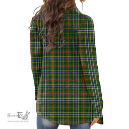 Scottish Bisset Clan Tartan Crest Womens Cardigan Long Sleeve