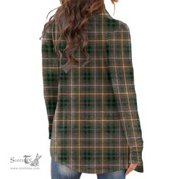 Scottish Buchanan Hunting Clan Tartan Crest Womens Cardigan Long Sleeve