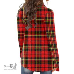 Scottish Brodie Modern Clan Tartan Crest Womens Cardigan Long Sleeve