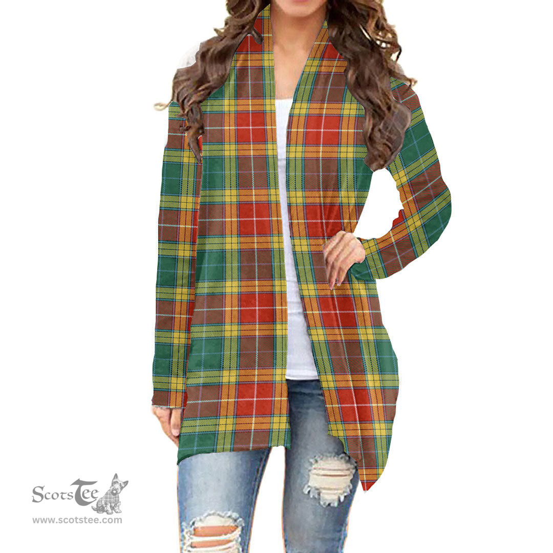 Scottish Buchanan Old Sett Clan Tartan Womens Cardigan Long Sleeve