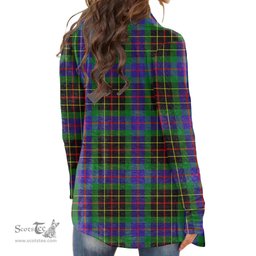 Scottish Brodie Hunting Modern Clan Tartan Crest Womens Cardigan Long Sleeve