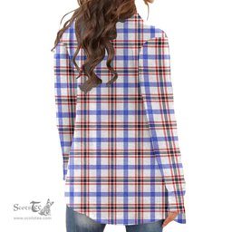Scottish Boswell Modern Clan Tartan Crest Womens Cardigan Long Sleeve