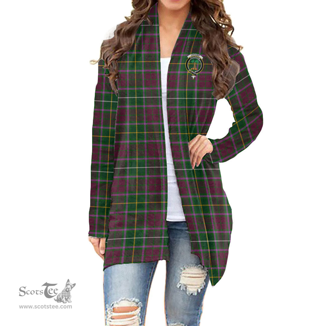Scottish Crosbie Clan Tartan Crest Womens Cardigan Long Sleeve