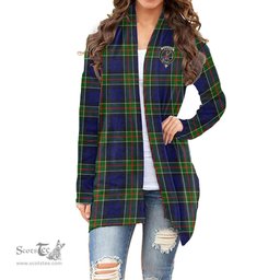 Scottish Colquhoun Modern Clan Tartan Crest Womens Cardigan Long Sleeve