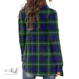 Scottish Forbes Modern Clan Tartan Womens Cardigan Long Sleeve